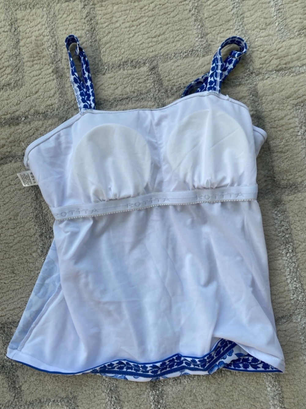 Rotita Blue & White Floral Tankini Set - Tummy Control Swimdress Skort NWOT - Picture 8 of 11
